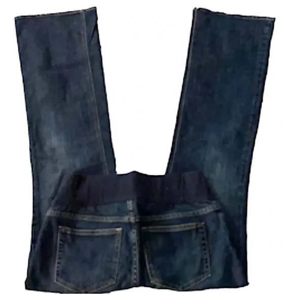Gap Maternity Stretch Flare Jeans Dark Wash Demi Panel Women’s size 6 maternity - Picture 4 of 10
